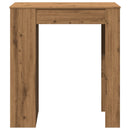 vidaXL kézműves tölgy szerelt fa bárasztal tárolókkal 95x47x103,5 cm
