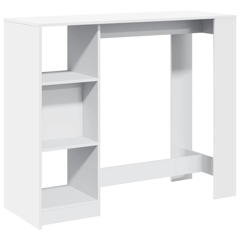 vidaXL fehér szerelt bárasztal polccal 124 x 46 x 103,5 cm