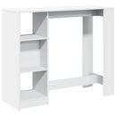 vidaXL fehér szerelt bárasztal polccal 124 x 46 x 103,5 cm