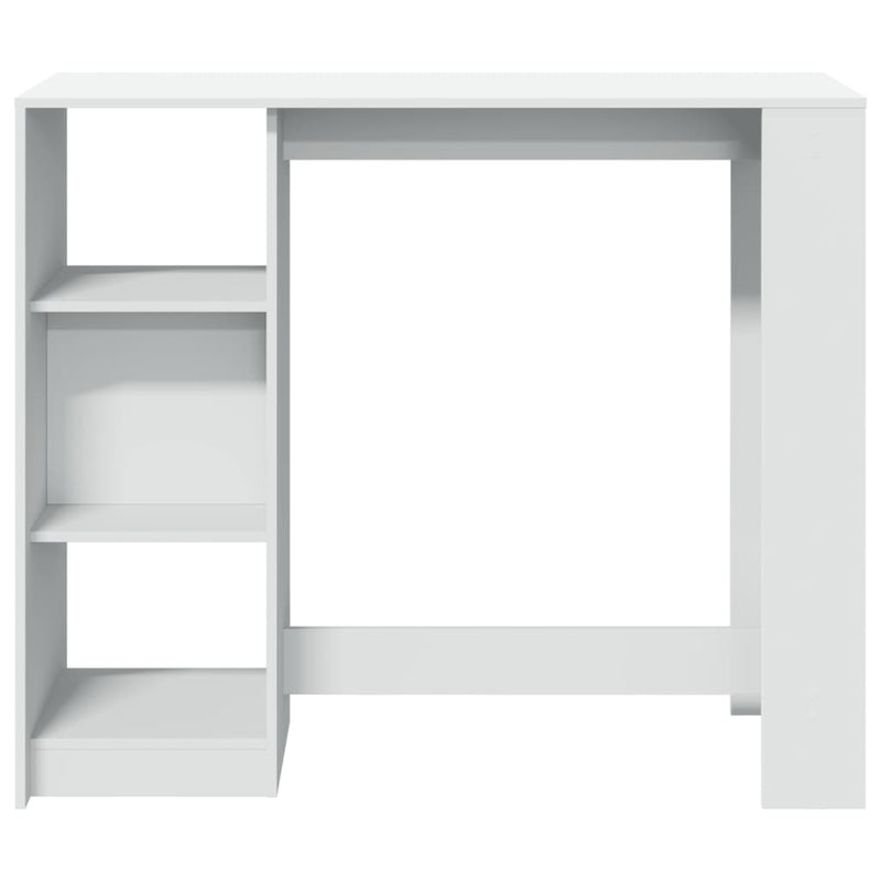 vidaXL fehér szerelt bárasztal polccal 124 x 46 x 103,5 cm