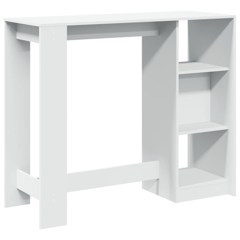 vidaXL fehér szerelt bárasztal polccal 124 x 46 x 103,5 cm