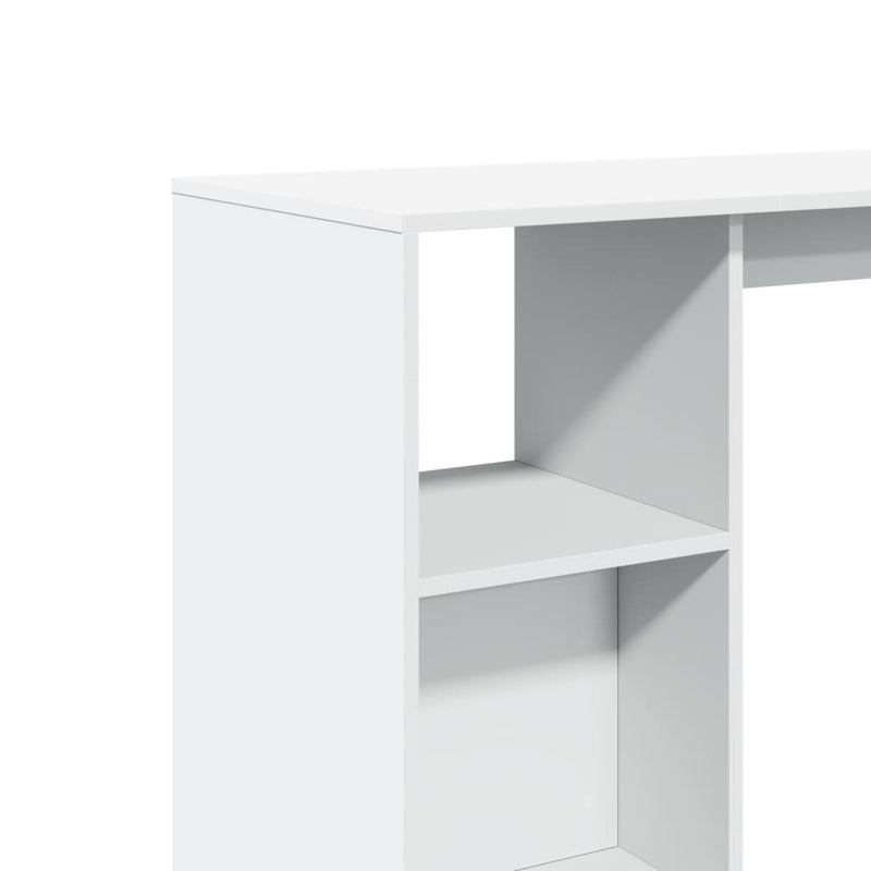 vidaXL fehér szerelt bárasztal polccal 124 x 46 x 103,5 cm