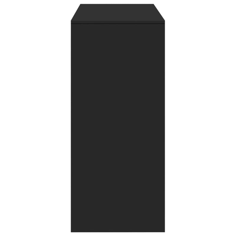 vidaXL fekete szerelt fa bárasztal polccal 124 x 46 x 103,5 cm