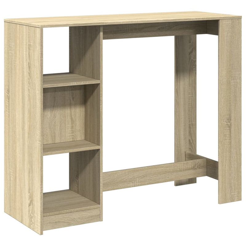vidaXL sonoma tölgy színű szerelt fa bárasztal polccal 124x46x103,5 cm