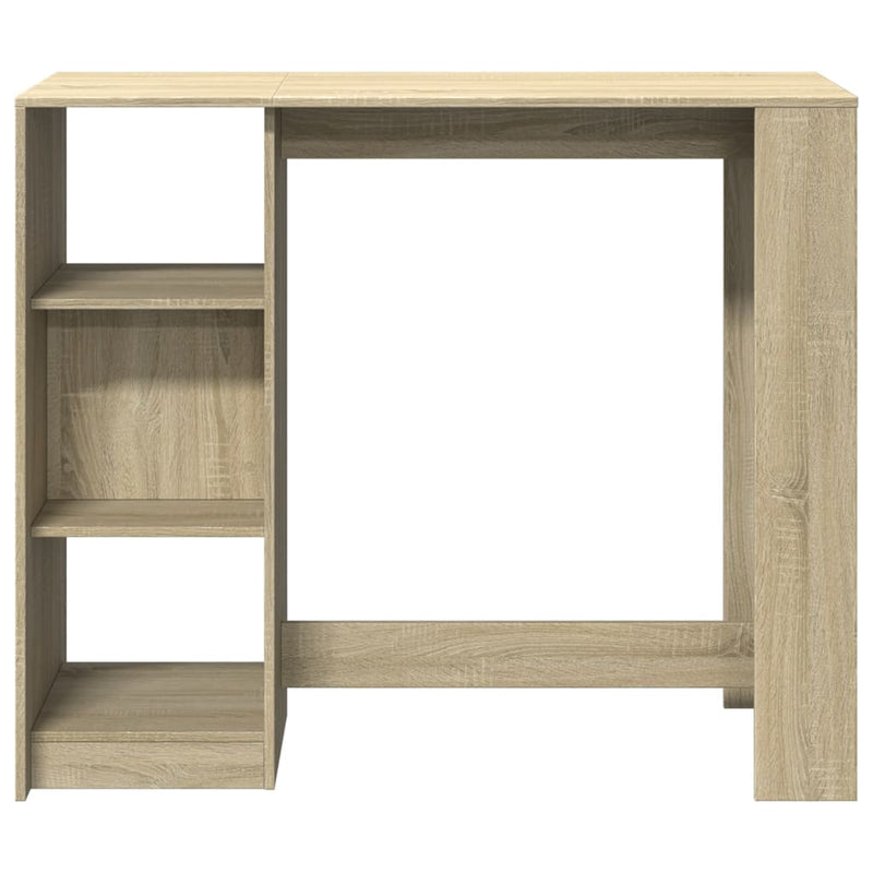 vidaXL sonoma tölgy színű szerelt fa bárasztal polccal 124x46x103,5 cm