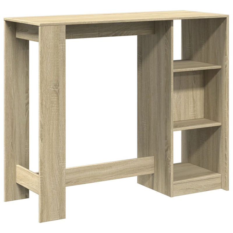 vidaXL sonoma tölgy színű szerelt fa bárasztal polccal 124x46x103,5 cm
