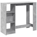 vidaXL betonszürke szerelt fa bárasztal polccal 124 x 46 x 103,5 cm