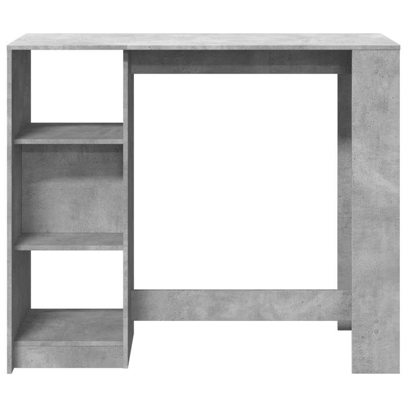 vidaXL betonszürke szerelt fa bárasztal polccal 124 x 46 x 103,5 cm