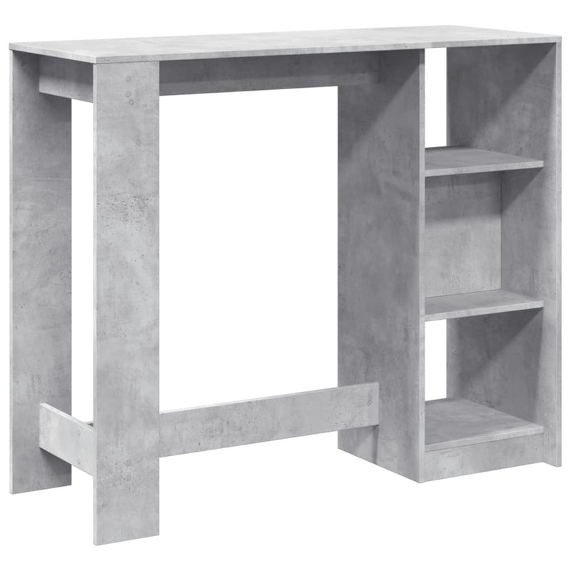 vidaXL betonszürke szerelt fa bárasztal polccal 124 x 46 x 103,5 cm