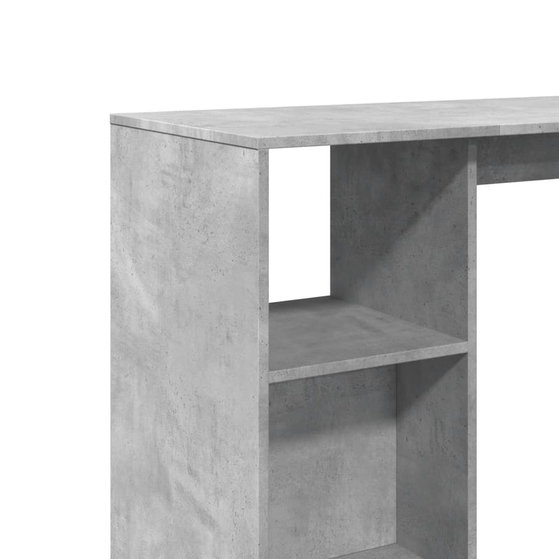 vidaXL betonszürke szerelt fa bárasztal polccal 124 x 46 x 103,5 cm