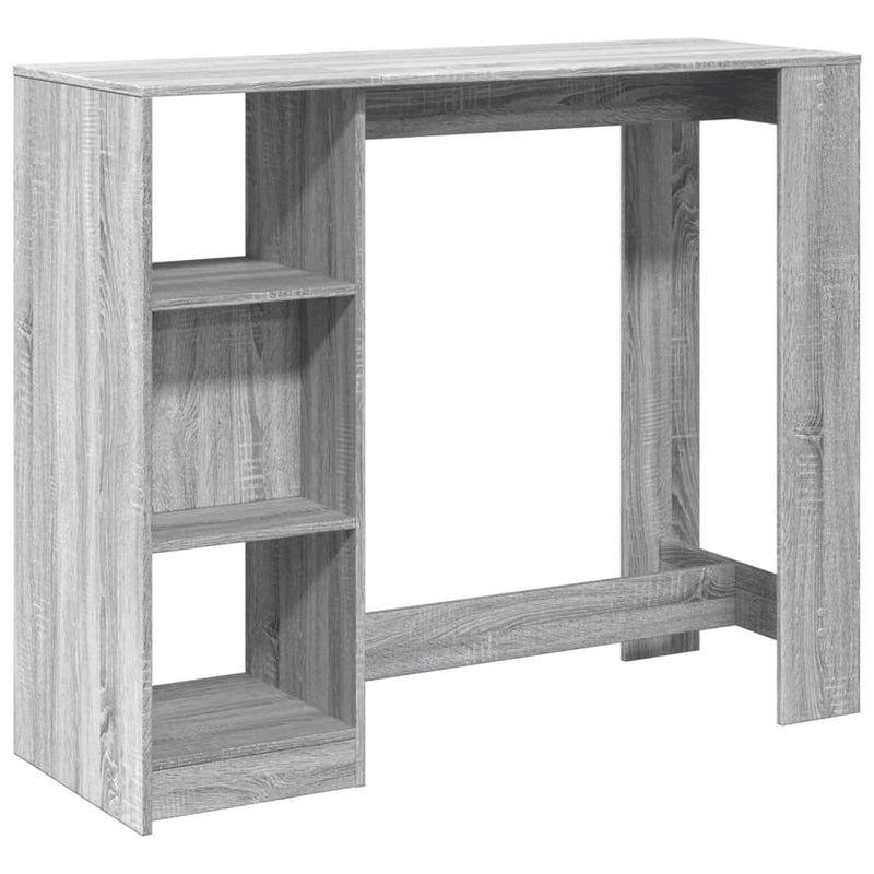 vidaXL szürke sonoma szerelt fa bárasztal polccal 124 x 46 x 103,5 cm