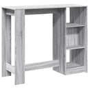 vidaXL szürke sonoma szerelt fa bárasztal polccal 124 x 46 x 103,5 cm