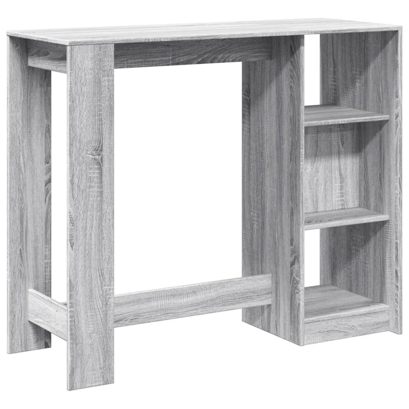 vidaXL szürke sonoma szerelt fa bárasztal polccal 124 x 46 x 103,5 cm