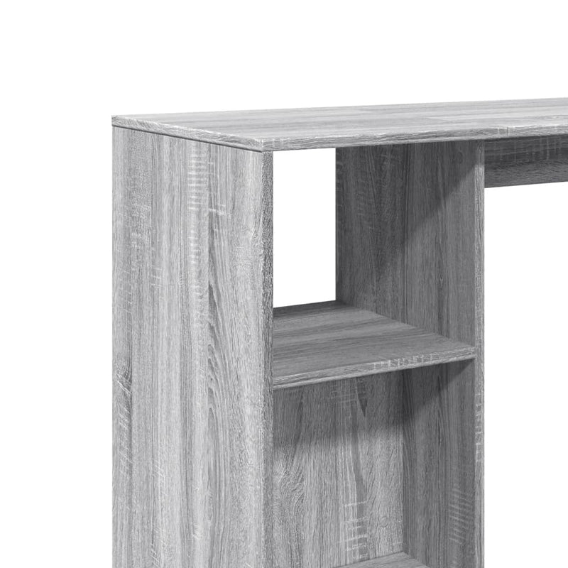 vidaXL szürke sonoma szerelt fa bárasztal polccal 124 x 46 x 103,5 cm