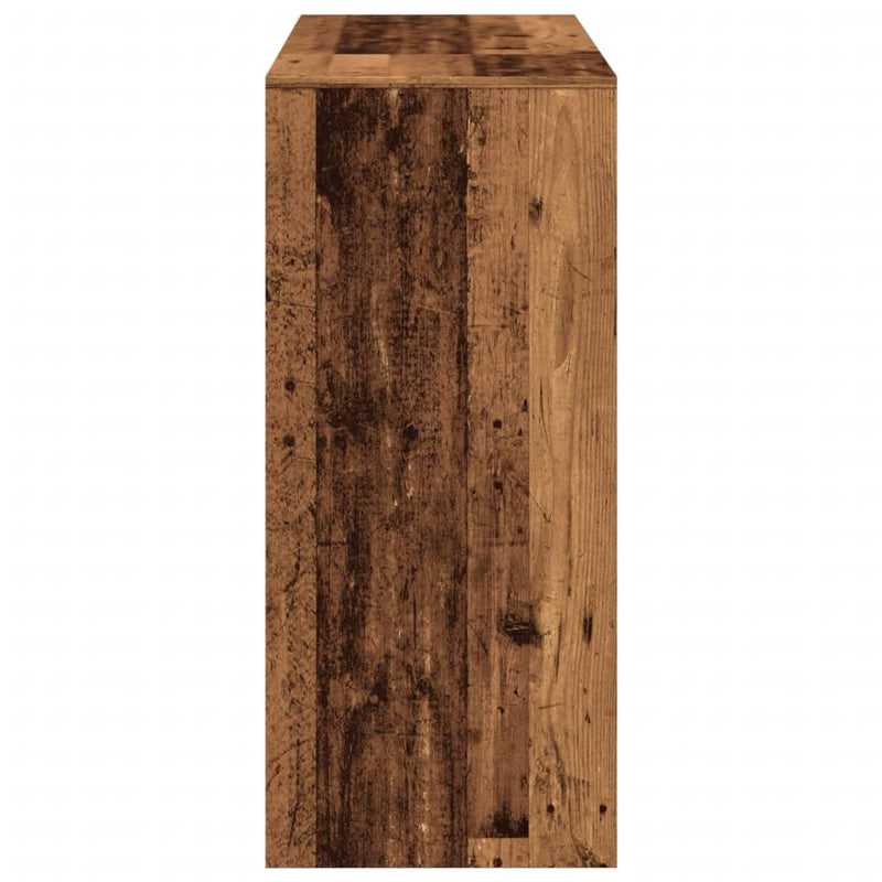 vidaXL antik fa színű szerelt fa bárasztal polccal 124 x 46 x 103,5 cm