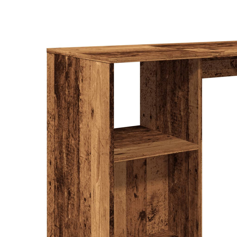 vidaXL antik fa színű szerelt fa bárasztal polccal 124 x 46 x 103,5 cm