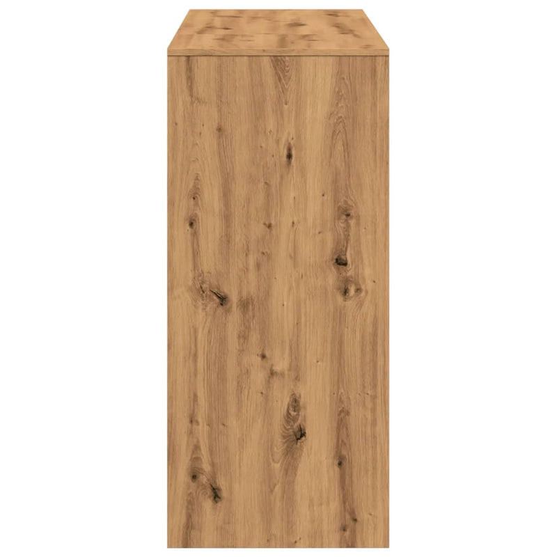vidaXL kézműves tölgy szerelt fa bárasztal polccal 124 x 46 x 103,5 cm