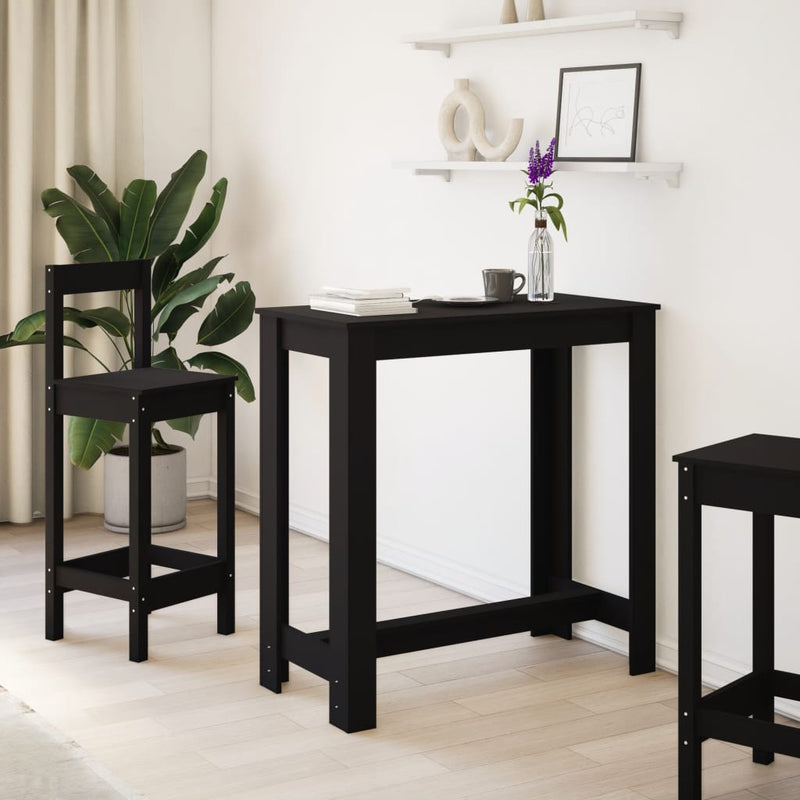 vidaXL fekete szerelt fa bárasztal 102 x 50 x 103,5 cm