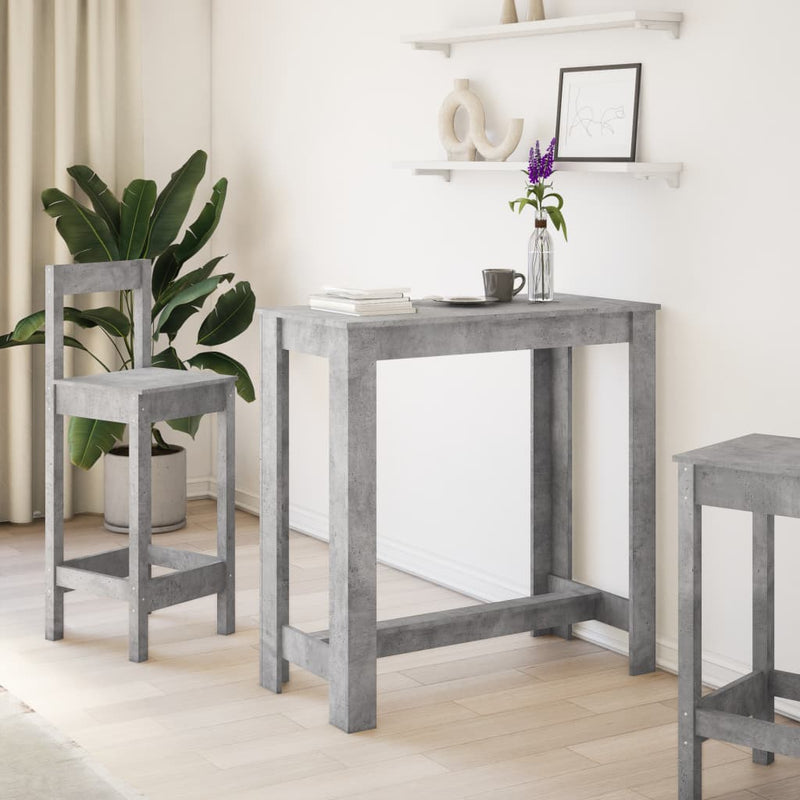 vidaXL betonszürke szerelt fa bárasztal 102 x 50 x 103,5 cm