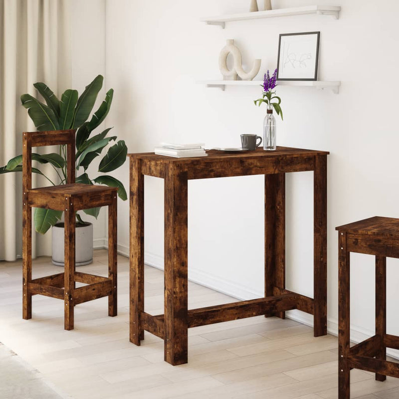 vidaXL füstös tölgy színű szerelt fa bárasztal 102 x 50 x 103,5 cm