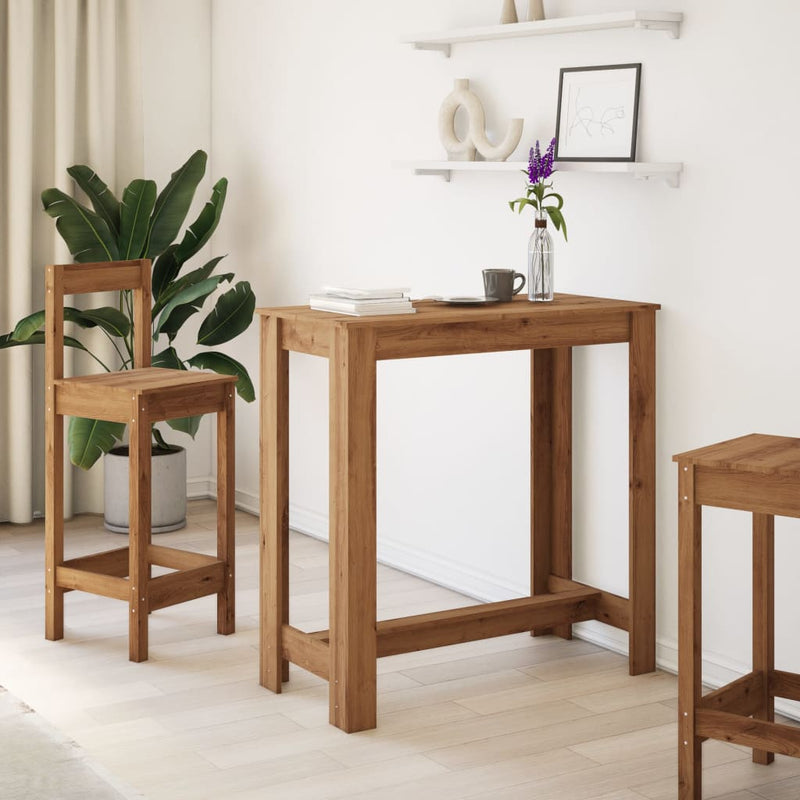 vidaXL kézműves tölgy színű szerelt fa bárasztal 102 x 50 x 103,5 cm