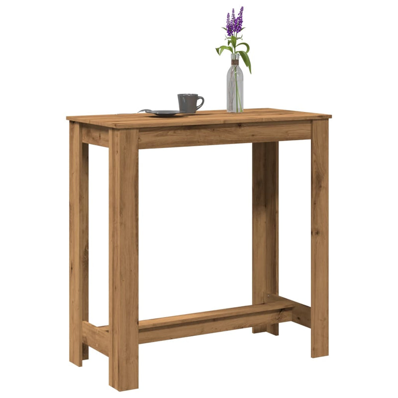 vidaXL kézműves tölgy színű szerelt fa bárasztal 102 x 50 x 103,5 cm