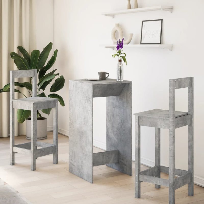 vidaXL betonszürke szerelt fa bárasztal 51 x 50 x 103,5 cm