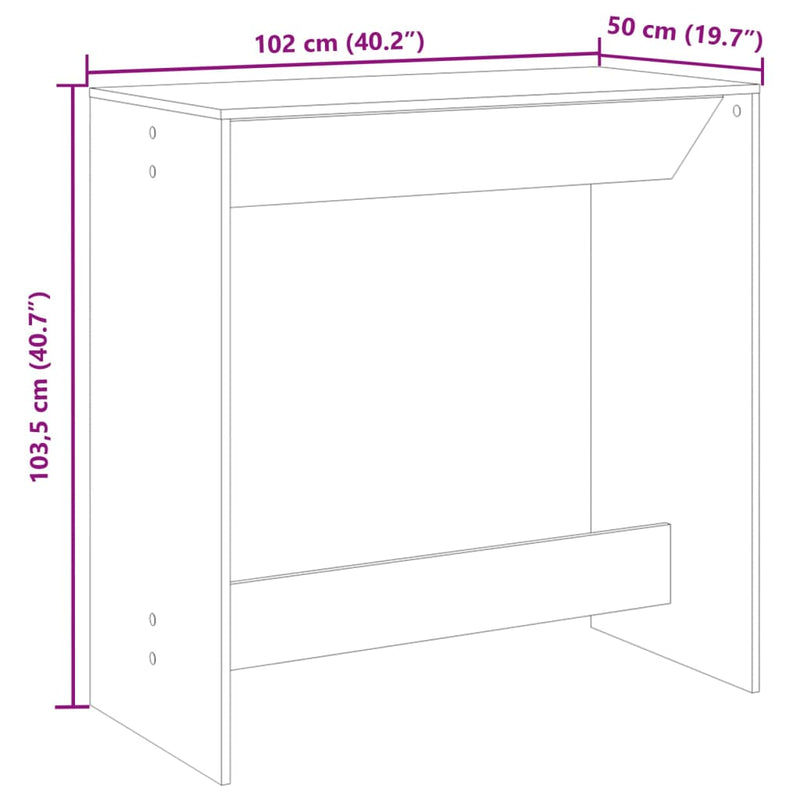 vidaXL sonoma tölgy színű szerelt fa bárasztal 102 x 50 x 103,5 cm
