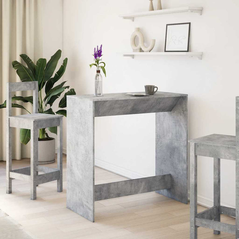 vidaXL betonszürke szerelt fa bárasztal 102 x 50 x 103,5 cm