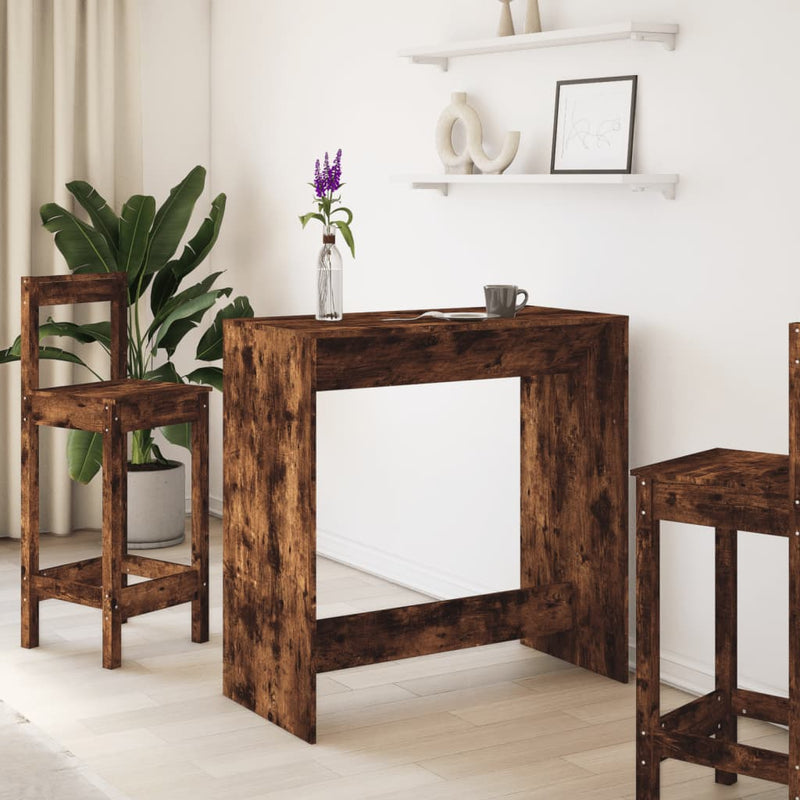 vidaXL füstös tölgy színű szerelt fa bárasztal 102 x 50 x 103,5 cm