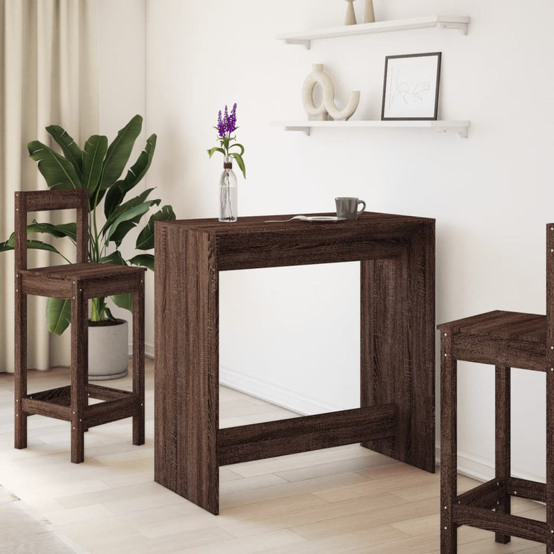 vidaXL barna tölgy színű szerelt fa bárasztal 102 x 50 x 103,5 cm