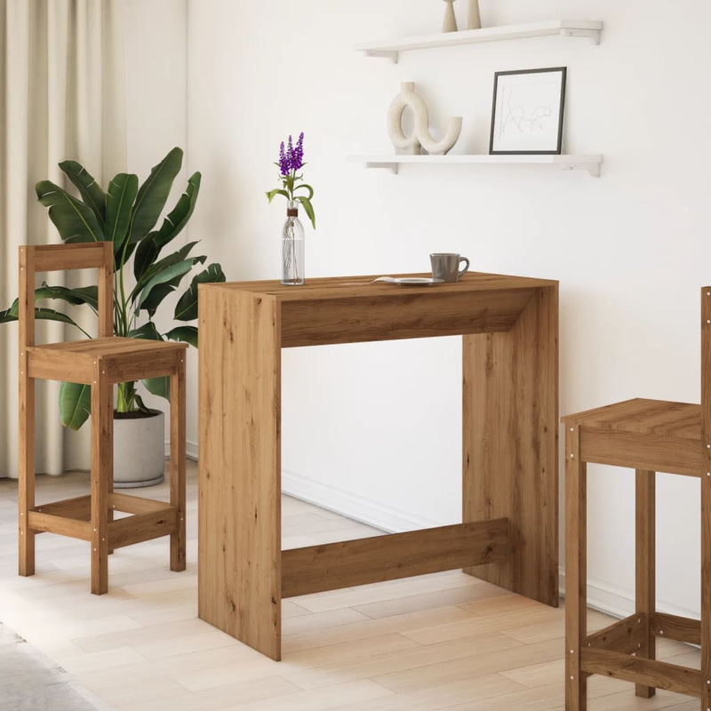 vidaXL kézműves tölgy színű szerelt fa bárasztal 102 x 50 x 103,5 cm