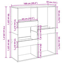 vidaXL fekete térelválasztó könyvszekrény 100 x 33 x 115 cm