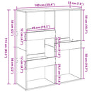 vidaXL antik fa színű térelválasztó könyvszekrény 100 x 33 x 115 cm