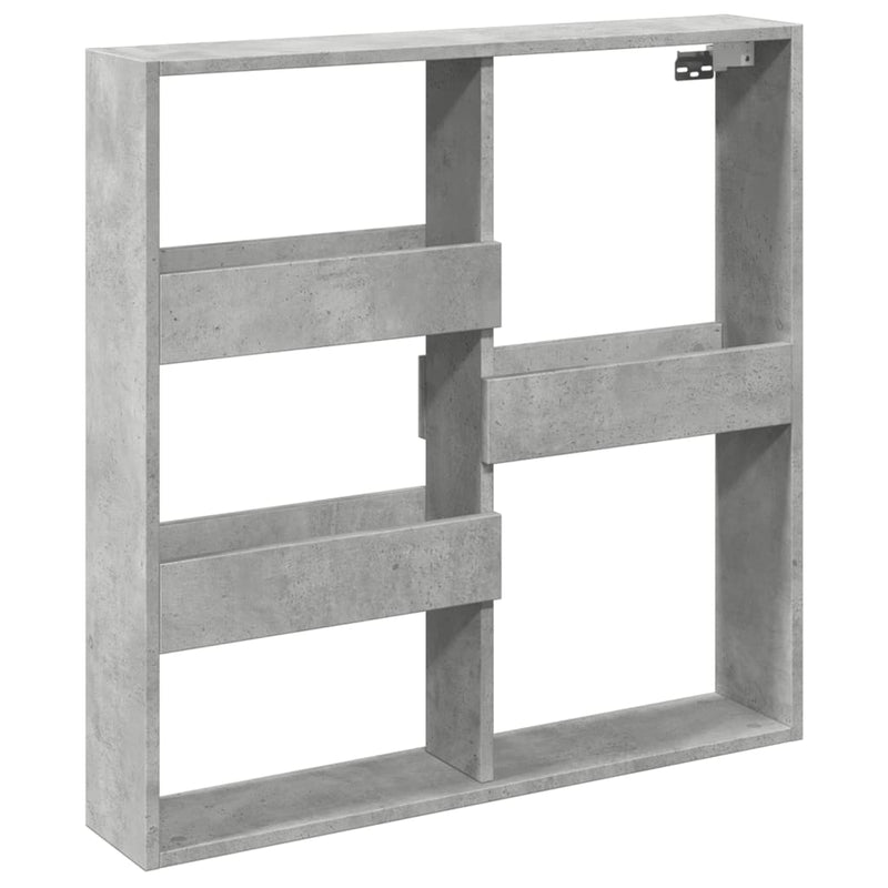 vidaXL betonszürke szerelt fa faliszekrény 80 x 15 x 80 cm