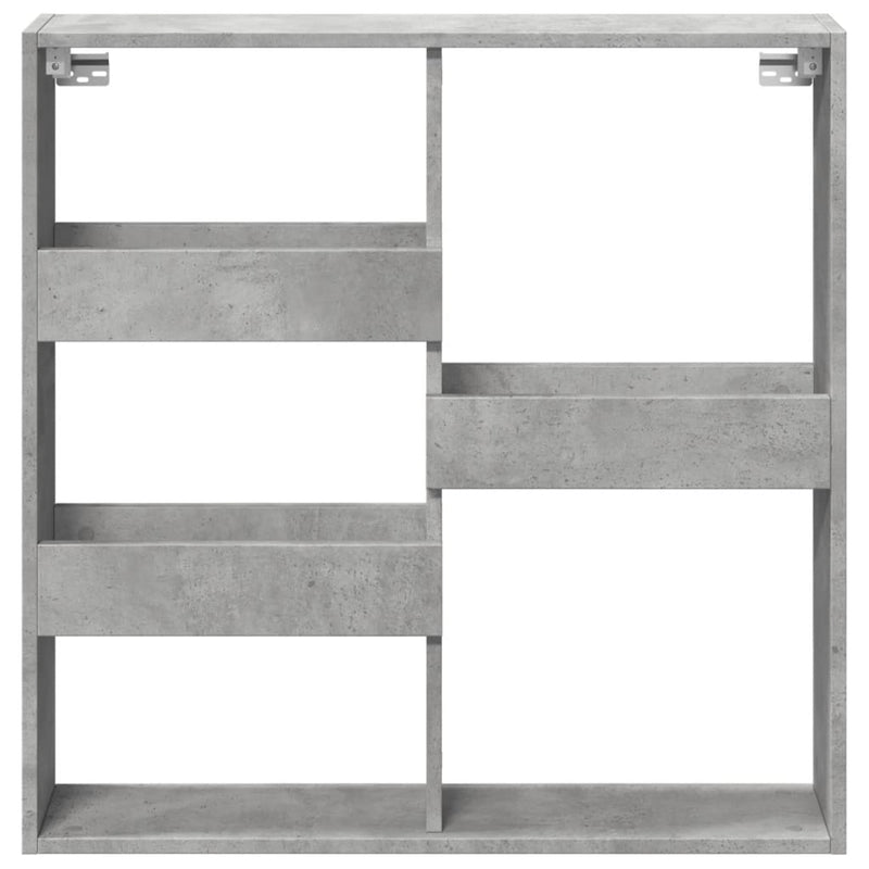 vidaXL betonszürke szerelt fa faliszekrény 80 x 15 x 80 cm