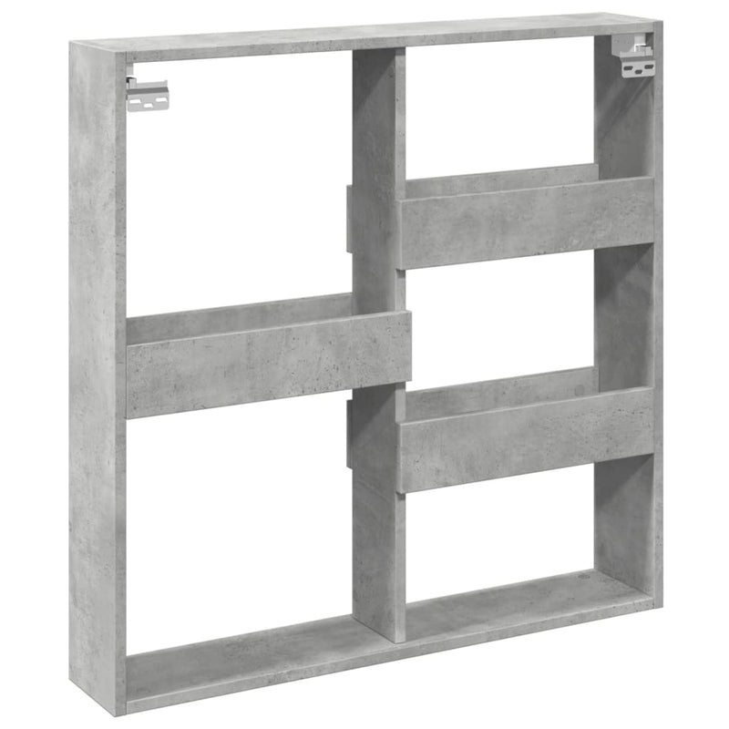 vidaXL betonszürke szerelt fa faliszekrény 80 x 15 x 80 cm