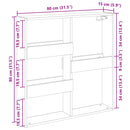 vidaXL antik fa színű szerelt fa faliszekrény 80 x 15 x 80 cm