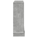vidaXL betonszürke szerelt fa kandallóburkolat 100 x 30 x 87,5 cm