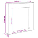 vidaXL fekete szerelt fa kandallóburkolat 100 x 20 x 100 cm
