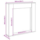 vidaXL füstös tölgy színű szerelt fa kandallóburkolat 100x20x100 cm