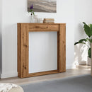 vidaXL kézműves tölgy színű szerelt fa kandallóburkolat 100x20x100 cm