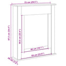 vidaXL fehér szerelt fa kandallóburkolat 75 x 20 x 87,5 cm