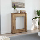 vidaXL kézműves tölgy színű szerelt fa kandallóburkolat 75x20x87,5 cm