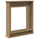 vidaXL kézműves tölgy színű szerelt fa kandallóburkolat 75x20x87,5 cm