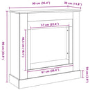 vidaXL fehér szerelt fa kandallóburkolat 90 x 30 x 90 cm