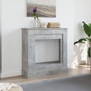 vidaXL betonszürke szerelt fa kandallóburkolat 90 x 30 x 90 cm