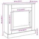 vidaXL kézműves tölgy színű szerelt fa kandallóburkolat 90x30x90 cm