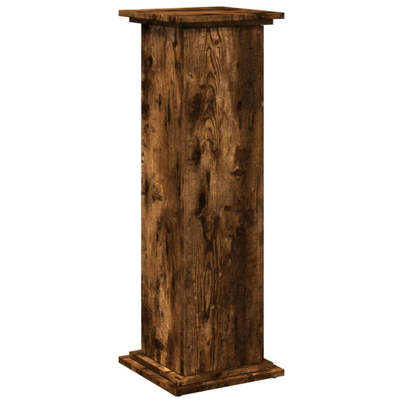 vidaXL füstös tölgy szerelt fa bemutatóállvány tárolóval 31x30x90 cm