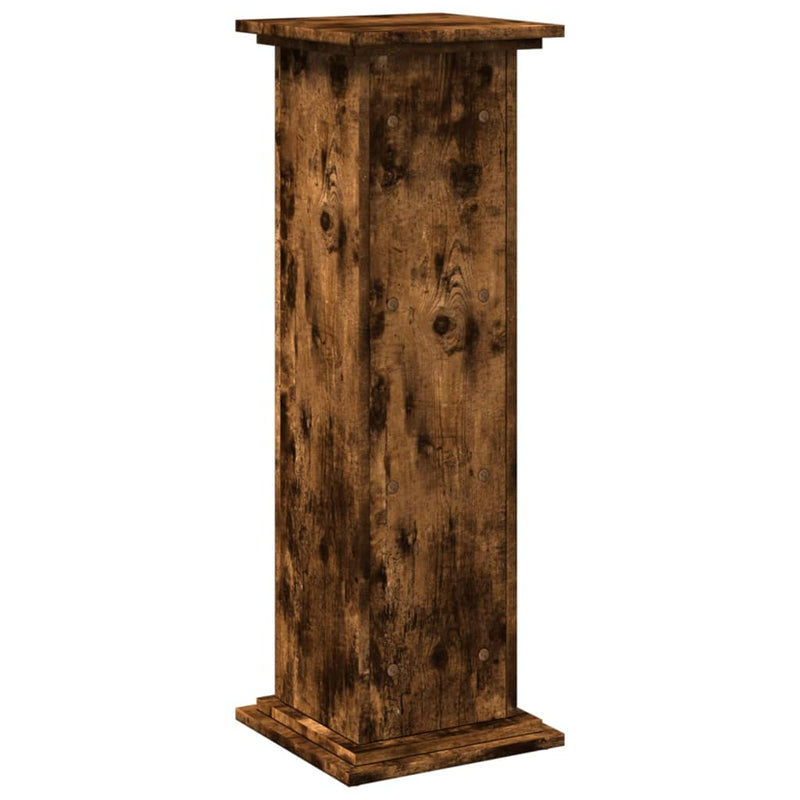 vidaXL füstös tölgy szerelt fa bemutatóállvány tárolóval 31x30x90 cm